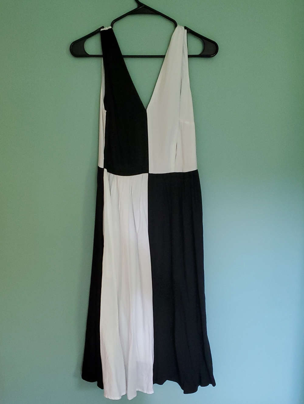 Collectif Black and White Colorblock Midi Dress